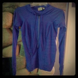 Purple long sleeve hooded rash guard XS